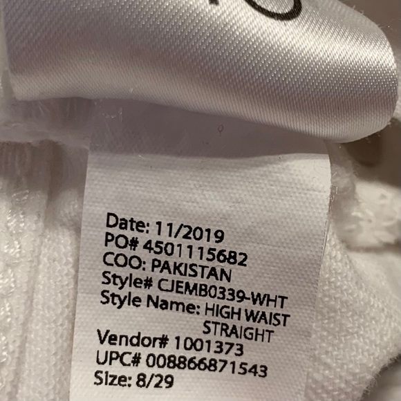 Ella Moss white high waist straight raw hem jeans - Picture 9 of 10